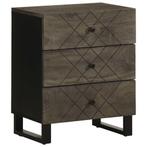 vidaXL Nachtkastje 50x33x62 cm massief mangohout zwart, Huis en Inrichting, Slaapkamer | Nachtkastjes, Verzenden, Nieuw, Hout