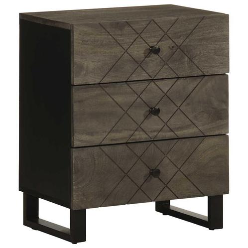 vidaXL Nachtkastje 50x33x62 cm massief mangohout zwart, Huis en Inrichting, Slaapkamer | Nachtkastjes, Nieuw, Hout, Verzenden