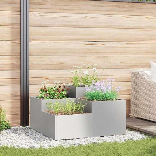vidaXL Tuinplanter 100 x 100 x 48 cm van roestvrij staal, Tuin en Terras, Bloembakken en Plantenbakken, 100 cm of meer, Nieuw