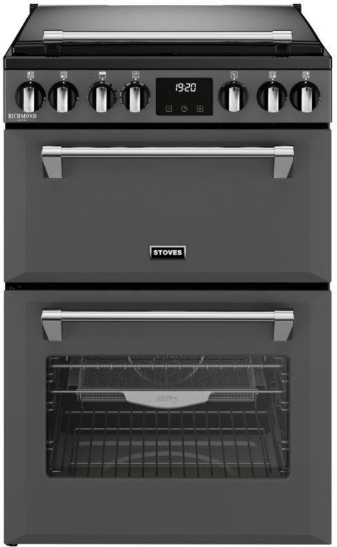 Stoves Richmond DX 60 DF gas fornuis - antraciet - 60 cm. br, Witgoed en Apparatuur, Fornuizen, 60 cm of meer, Vrijstaand, 4 kookzones