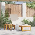 vidaXL Ligbed met Crème Kussens van Massief Acaciahout, Tuin en Terras, Verzenden, Nieuw