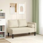 vidaXL Chaise longue met kussens kunstleer crème, Huis en Inrichting, Banken | Sofa's en Chaises Longues, Verzenden, Nieuw