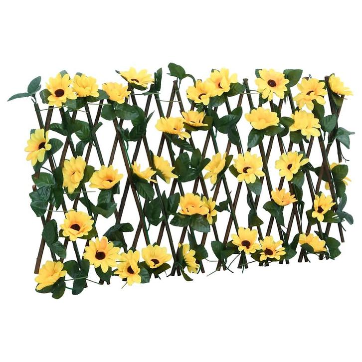 vidaXL Kunstplant klimop op latwerk uittrekbaar 180x20 cm, Tuin en Terras, Schuttingen, Nieuw, Kunststof, Minder dan 1 meter, Verzenden
