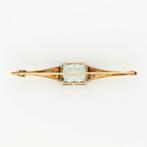 Broche - 14 karaat Geel goud, Witgoud - 0.03ct. tw. Diamant, Sieraden, Tassen en Uiterlijk, Antieke sieraden