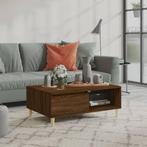 vidaXL Salontafel 90x60x35 cm bewerkt hout bruin eikenkleur, Huis en Inrichting, 50 tot 100 cm, Verzenden, Nieuw, 50 tot 100 cm