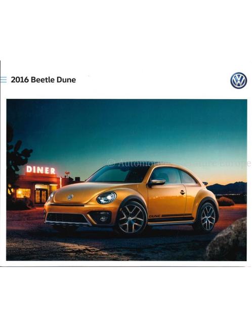 2016 VOLKSWAGEN BEETLE DUNE BROCHURE ENGELS USA, Boeken, Auto's | Folders en Tijdschriften, Volkswagen