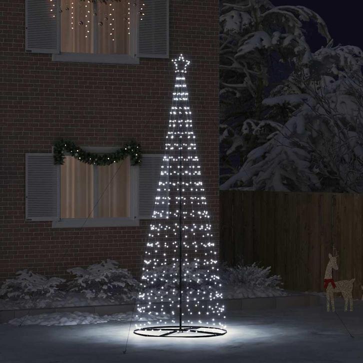 vidaXL LED Kerstboom met 800 LED met grondpennen Koudwit 400, Diversen, Kerst, Nieuw, Verzenden