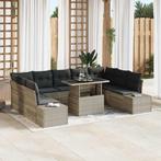 vidaXL Tuin Sofa Set met kussen 10 pcs Lichtgrijs 100 x 55 x, Verzenden, Nieuw, Rotan