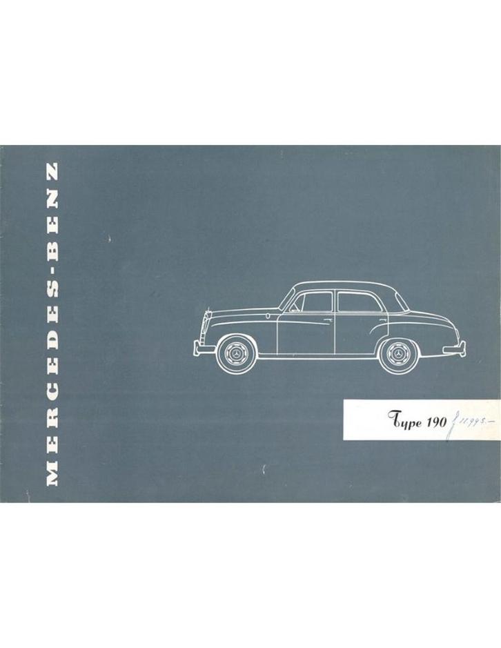 1956 MERCEDES BENZ 190 BROCHURE NEDERLANDS, Boeken, Auto's | Folders en Tijdschriften