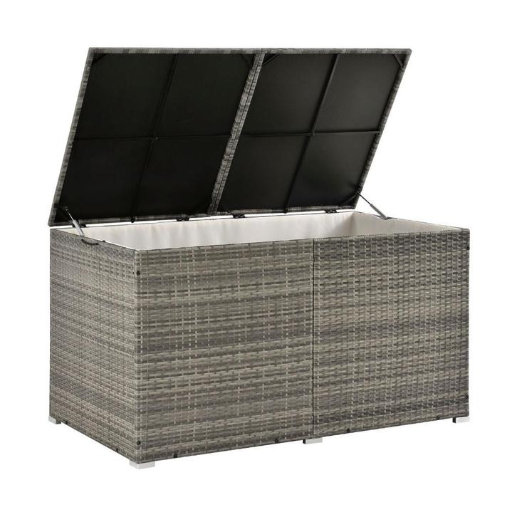 Polyrotan Opbergbox / Kussenbox Ikaria - Grijs, Tuin en Terras, Bergingen en Tuinkasten, Overige typen, Nieuw, Overige materialen