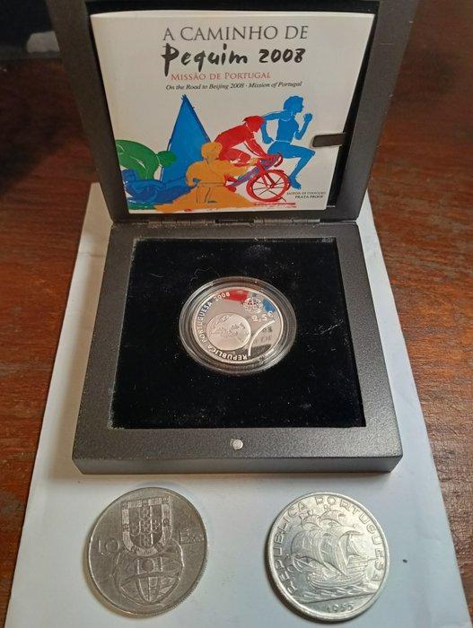 Portugal. 3 silver coins 1954/2008 (3 Coins) (Zonder, Postzegels en Munten, Munten | Europa | Niet-Euromunten