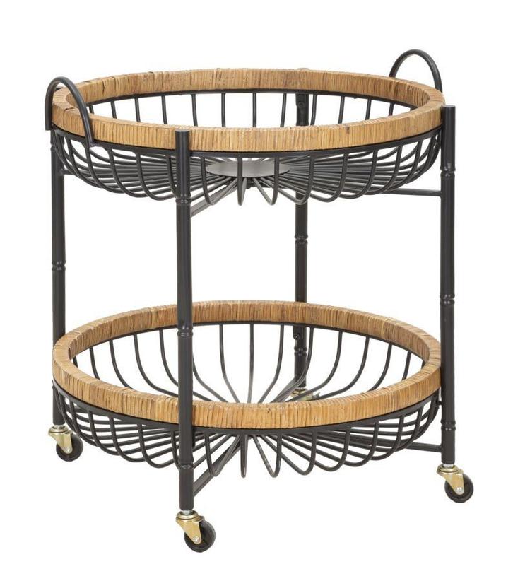 TROLLEY DUBBEL CEBU CM 57X55,5X62,5, Huis en Inrichting, Tafels | Sidetables, Ophalen of Verzenden