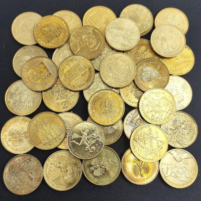 Polen. Small Lot with 38x 2 Zlotys Coins - UNC. (mixed lot,, Postzegels en Munten, Munten | Europa | Niet-Euromunten