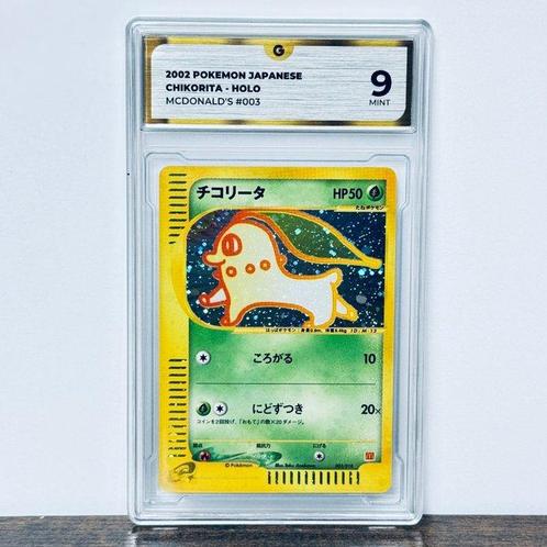 Pokémon Graded card - Chikorita Holo - Mcdonalds 2002 #003, Hobby en Vrije tijd, Verzamelkaartspellen | Pokémon