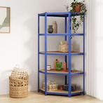 vidaXL Hoekrek 5-laags staal en bewerkt hout blauw, Huis en Inrichting, Verzenden, Nieuw