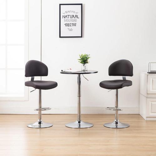 vidaXL Barstoelen 2 st kunstleer bruin, Huis en Inrichting, Barkrukken, Nieuw, Verzenden