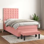 vidaXL Boxspring met matras fluweel roze 90x190 cm, 90 cm, Eenpersoons, Verzenden, Nieuw