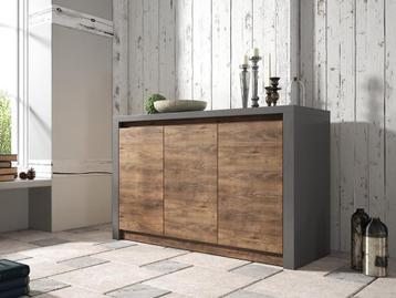 Dressoir Monaco - Eiken - Grijs - 130 cm beschikbaar voor biedingen
