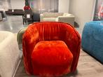 Lounge stoel Loek rib oranje fauteuil - 30% Extra korting, Huis en Inrichting, Eenpersoons, Nieuw, 75 tot 100 cm, Rechte bank