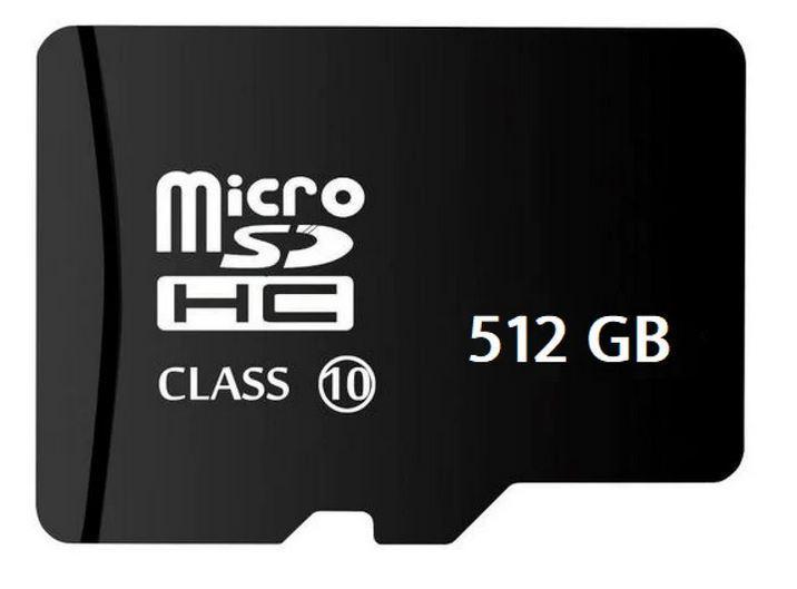 Micro SD Kaart 512 GB Class 10 + SD Adapter, Audio, Tv en Foto, Fotografie | Geheugenkaarten, Nieuw, Verzenden