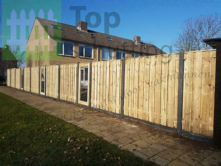 Schutting laten plaatsen hout beton antraciet €95,- Per M1, Tuin en Terras, Schuttingen, Nieuw, Hout, 1 tot 2 meter