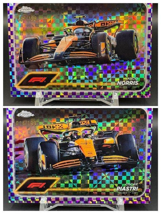 2024 Topps Chrome F1 Lando Norris & Oscar Piastri #79 & #80, Verzamelen, Stickers
