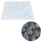 Cheqo® Luxe Glazen Schaakbord - Schaakspel - Schaakbord Glas, Nieuw, Verzenden