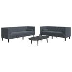 vidaXL 2-delige Loungeset Chesterfield en bolsters fluweel, Huis en Inrichting, Banken | Bankstellen, Verzenden, Nieuw, Vierpersoons of meer