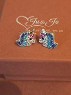 Zilveren kinderoorbellen Unicorns, Met kristal, Overige kleuren, Nieuw, Ophalen of Verzenden