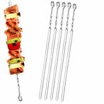 Merkloos Grillspiezen - RVS - 38 cm - Set van 5 - Zilver, Tuin en Terras, Barbecue-accessoires, Ophalen of Verzenden, Nieuw