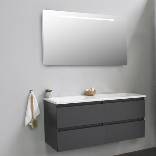 Badkamermeubel BWS Pepper Acryl Wastafel Incl Spiegel Met, Doe-het-zelf en Verbouw, Sanitair, Bad, Nieuw, Ophalen of Verzenden