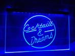 Cocktails & dreams en neon bord lamp verlichting cocktail  X, Nieuw, Verzenden