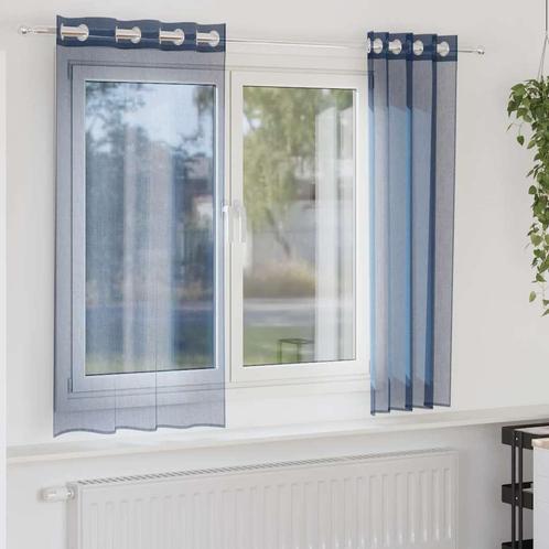 vidaXL Gordijnen voile met doorvoertules 2 st koningsblauw, Huis en Inrichting, Stoffering | Gordijnen en Lamellen, Blauw, Nieuw
