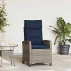 vidaXL Verstelbare tuinstoel met bijzettafel poly rattan, Verzenden, Nieuw, Rotan