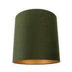 Velours lampenkap groen 40/40/40 met gouden binnenkant, Huis en Inrichting, Lampen | Lampenkappen, Klassiek / Antiek, 25 tot 50 cm