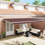 vidaXL Luifel handmatig uittrekbaar 500x300 cm bruin, Verzenden, Nieuw