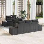 vidaXL Tuin Sofa Set 6 pcs Zwart poly rattan & Gepoedercoat, Verzenden, Nieuw, Rotan