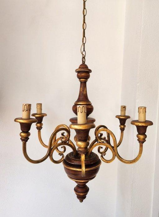 Kroonluchter - Hout, Verguld - Antiek luxe Florence, Antiek en Kunst, Antiek | Overige Antiek