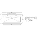 Wiesbaden Kera Wastafel Enkel met 2 Kraangaten - 100x46x5cm, Ophalen of Verzenden, Nieuw
