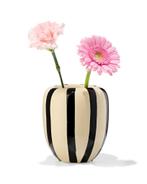 HEMA Vaas Ø9.7x15cm keramiek strepen zwart-wit, Verzenden, Nieuw