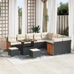vidaXL 12-delige Tuinbankenset met kussens poly rattan, Tuin en Terras, Verzenden, Nieuw, Rotan