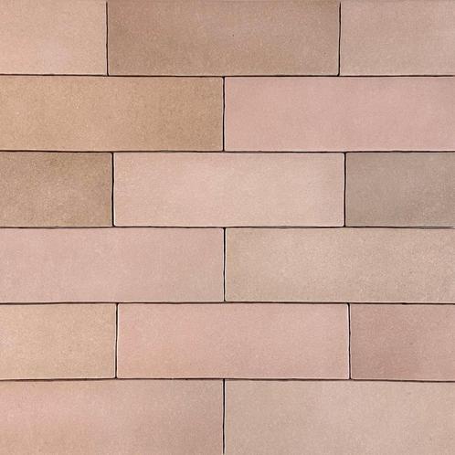 Handvorm wandtegel 6,5x20 roze random mat wandtegel, Doe-het-zelf en Verbouw, Tegels, Wandtegels, Nieuw, 10 m² of meer, Keramiek
