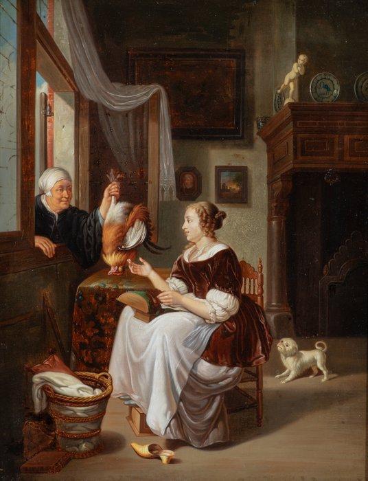 Pieter Cornelisz. van Slingelandt (1640–1691), Navolger van, Antiek en Kunst, Kunst | Schilderijen | Klassiek