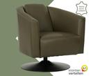 Leren draaifauteuil Press - Massif Olive (olijf/groen) -, Huis en Inrichting, Fauteuils, Bohemian, Klassiek, Retro, Romantisch, Vintage
