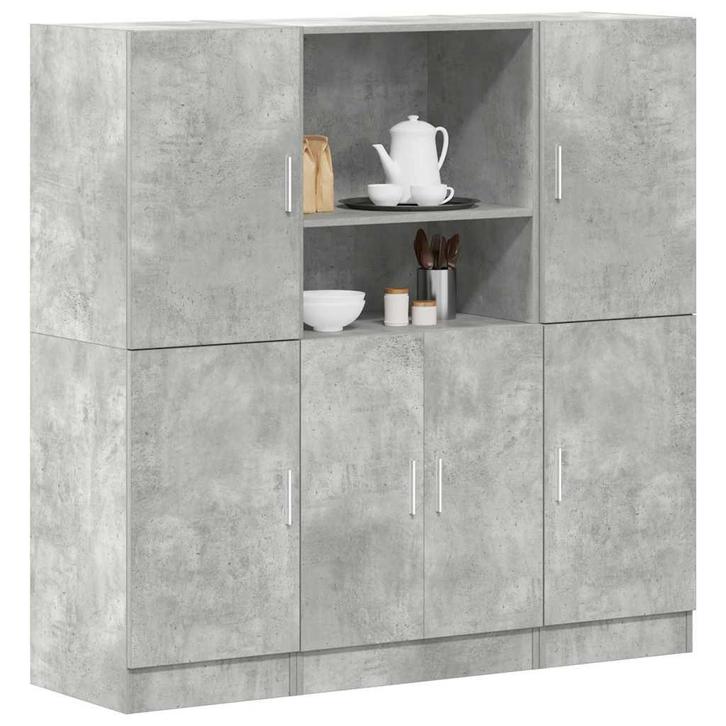 vidaXL 3-delige Keukenkastenset bewerkt hout betongrijs, Huis en Inrichting, Woonaccessoires | Wandplanken en Boekenplanken, Nieuw