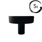5X Deurknop Circle 40 mm Knop Rond Zwart, Verzenden, Nieuw