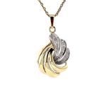 Gouden hanger met diamant 14 krt, Verzenden, Zo goed als nieuw, Wit, Goud