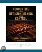 Accounting for Decision Making and Control 9780071289641, Boeken, Zo goed als nieuw