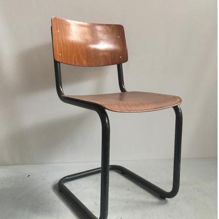 (MDK-105580) Galvanitas retro school stoel donker hout, Huis en Inrichting, Stoelen, Gebruikt, Ophalen of Verzenden