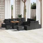 vidaXL 13-delige Tuinbankenset met kussens poly rattan, Verzenden, Nieuw, Rotan